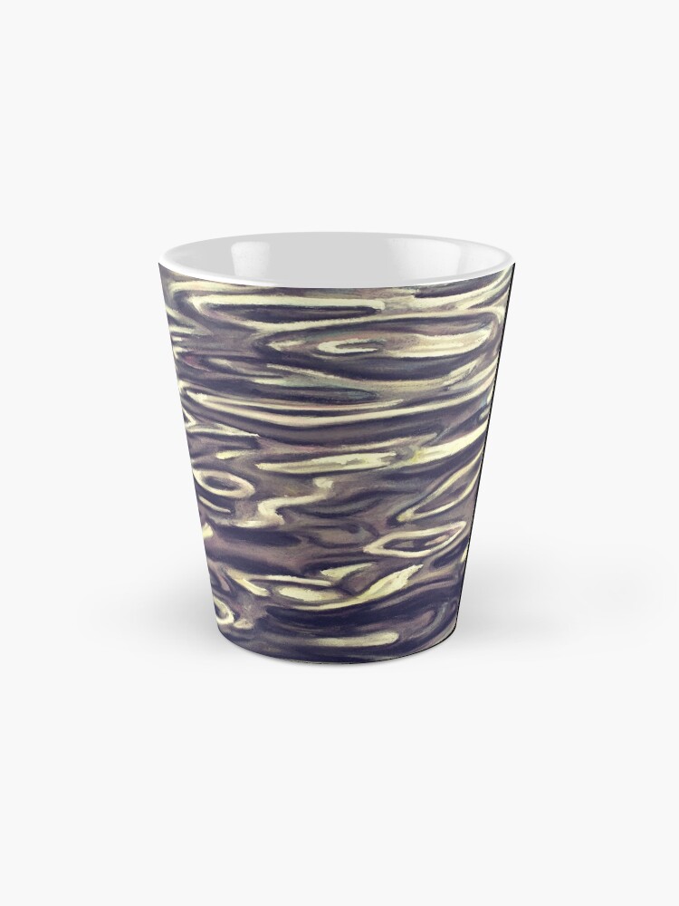 Alternate view of Black and White Pastel Water Abstract Landscape Winter Swirls Mug