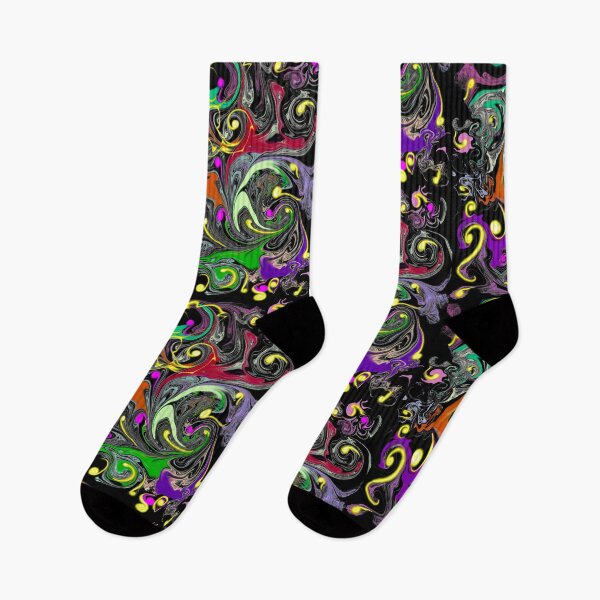 Item preview, Pastel tie dye with metallic streaks - Retro 60s and 70s watercolor watercolour holographic  pattern black background  designed and sold by Artonmytee.