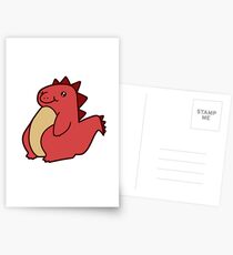 Cute Red Dinosaur Postcards