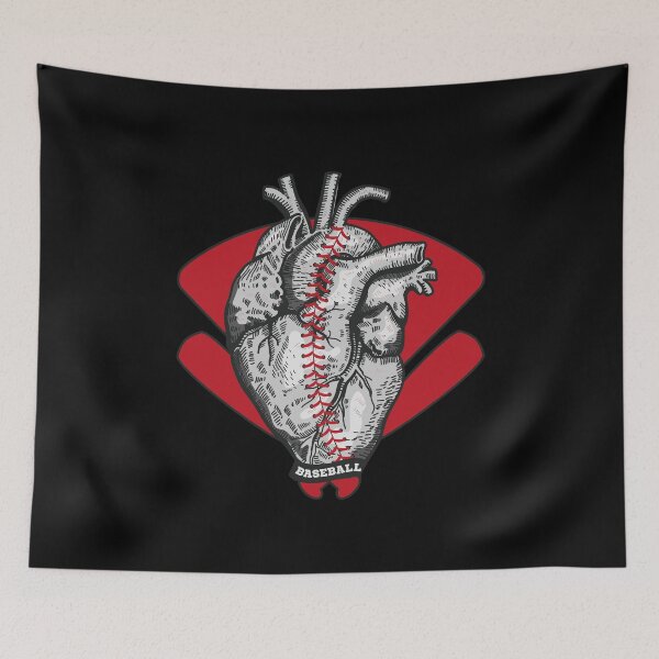 Item preview, I Love Baseball Stitches Heart Field Bats designed and sold by OmmeDesigns.