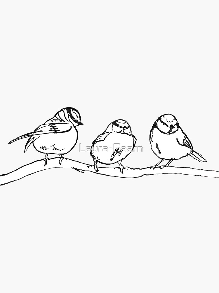 Blue Tits on a Branch by Laura-Fearn
