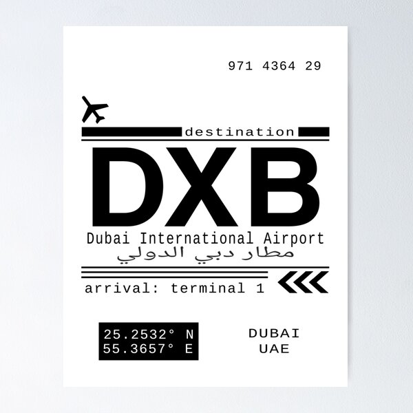 Item preview, DXB Dubai International Airport Call Letters designed and sold by Leah Biernacki.