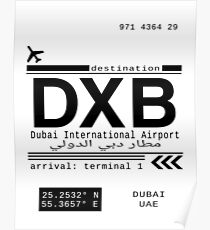 DXB Dubai International Airport Call Letters Poster
