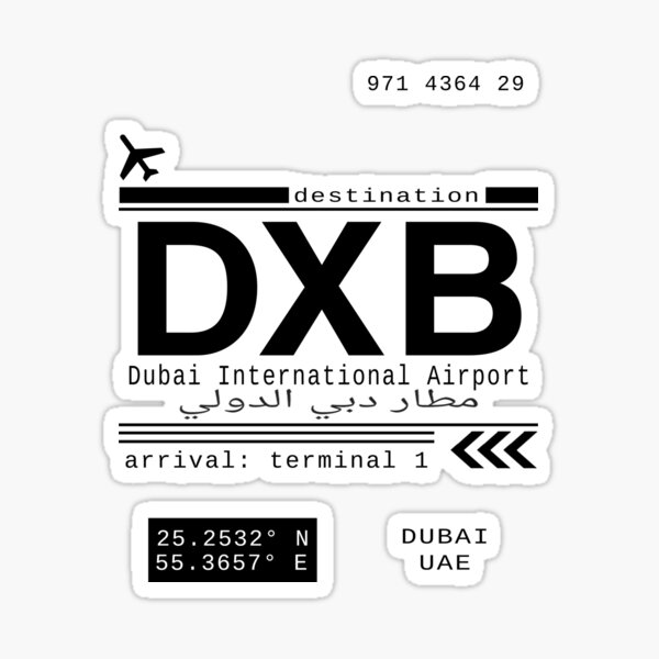 Artikel-Vorschau von DXB Dubai International Airport Anrufbriefe, designt und verkauft von Leah Biernacki.