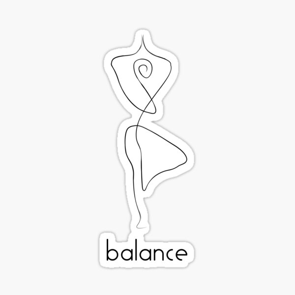 "Black Yoga Custom Line art design balance with text for Yoga Class