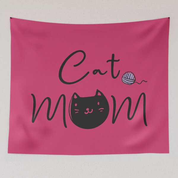 Item preview, Positive Black Letters Cute Animal Cat Mom Quote Design Raspberry Sorbet New York Fashion Trend 2021 Color designed and sold by Alexander Wingate.