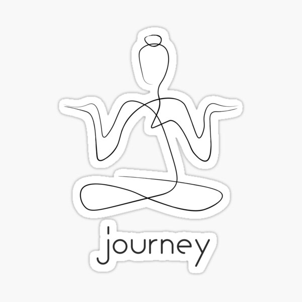 "Black Yoga Custom Line art fine design journey with text for Yoga