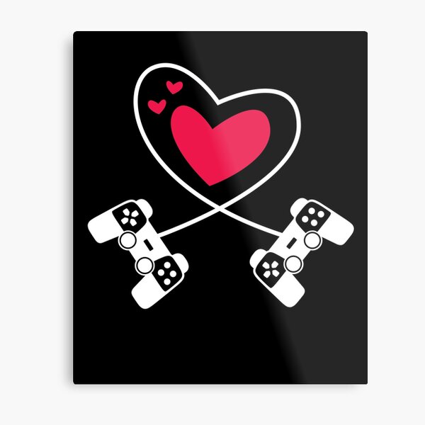 Gaming Heart Valentines Day Love Gamer Metal Print