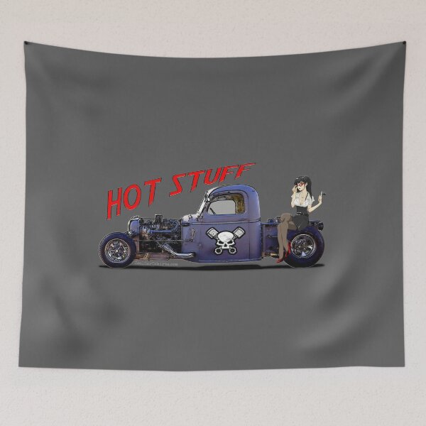 Item preview, Cool Truck Rat Rod with Anime Girl Hot Stuff designed and sold by CoolCarVideos.