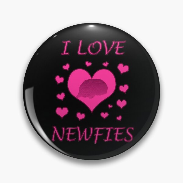 Item preview, Newfoundland dog heart love pink black designed and sold by Moonyflower.