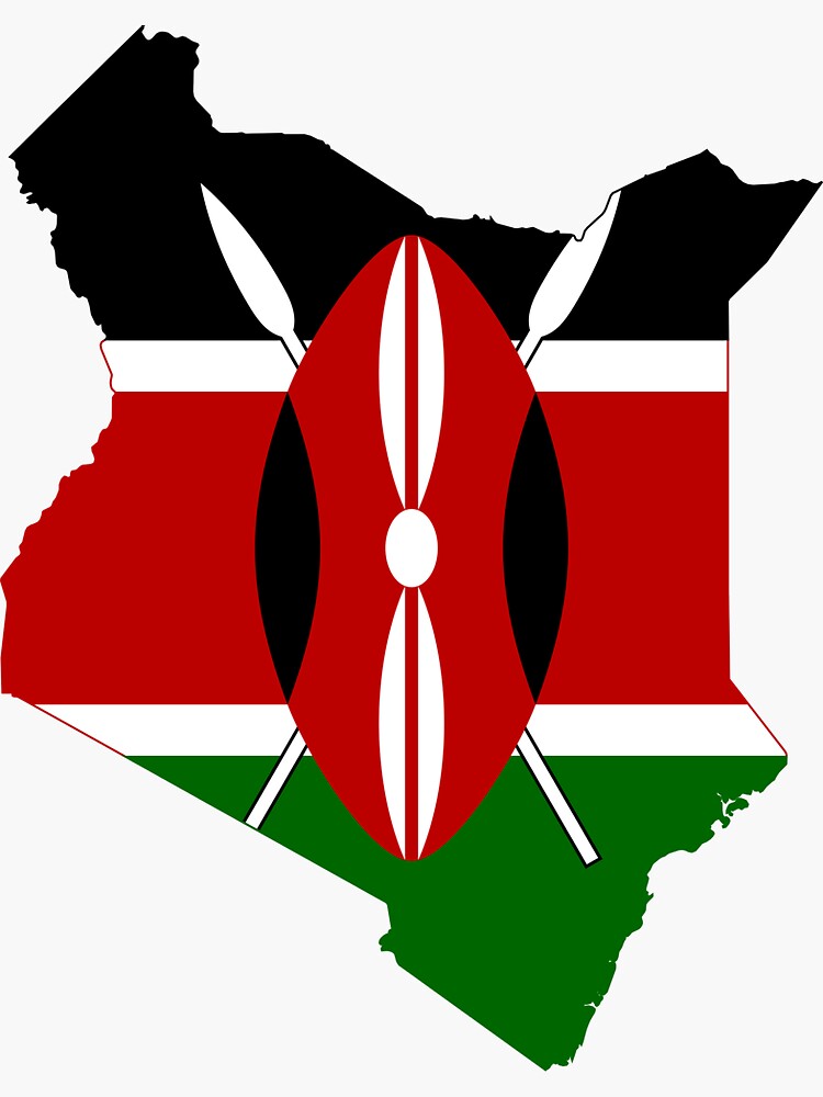 "Flag Map of Kenya " Sticker for Sale by abbeyz71 Redbubble