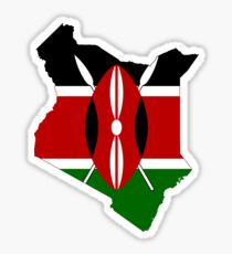 Flag Map of Kenya Sticker