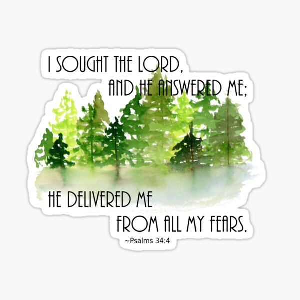 Item preview, Psalms 34:4 Watercolor Forest and Lake designed and sold by Jyn Branik.