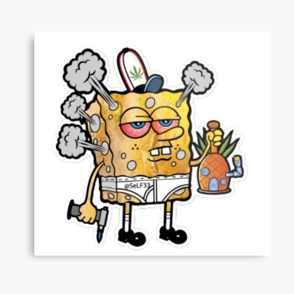 Stoner Spongebob Metal Prints | Redbubble