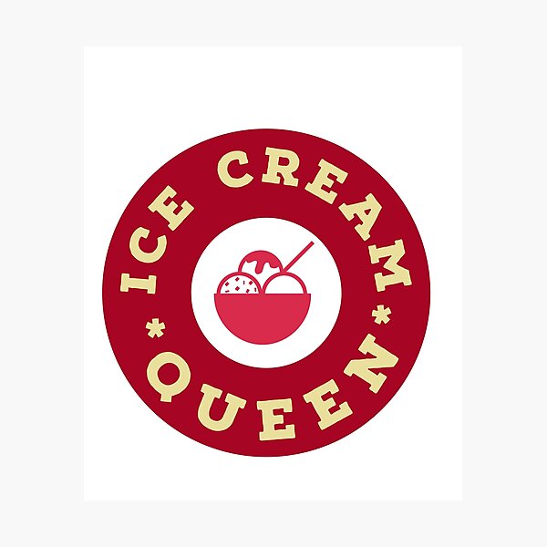 "Ice cream queen, cute ice cream logo" Photographic Print for Sale by