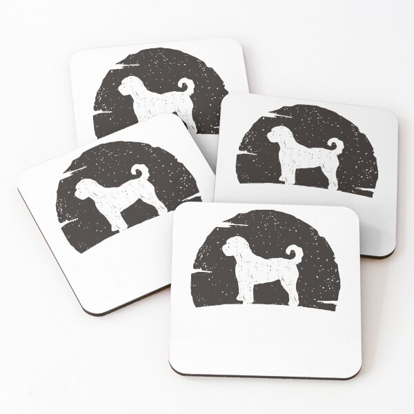 Item preview, labradoodle dog art vintage sunset dog lovers designed and sold by alaechamlal.
