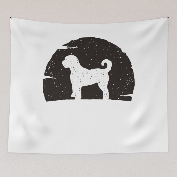 Item preview, labradoodle dog art vintage sunset dog lovers designed and sold by alaechamlal.