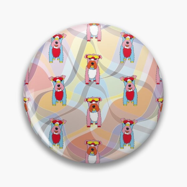 Item preview, Schnauzer Dogs on Waves No.4 - Red - Blue - Pink - Orange - Yellow designed and sold by SterreStudio.