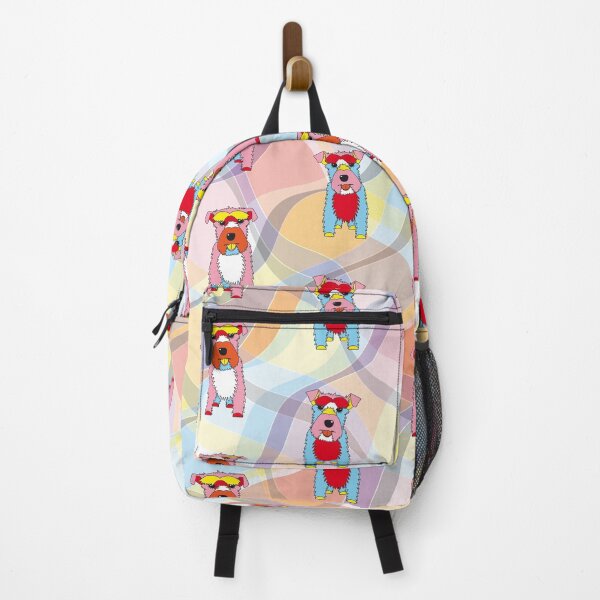 Item preview, Schnauzer Dogs on Waves No.4 - Red - Blue - Pink - Orange - Yellow designed and sold by SterreStudio.
