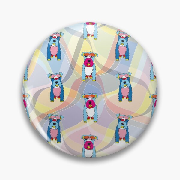 Item preview, Schnauzer Dogs on Waves No.3 - Blue - Orange - Pink  designed and sold by SterreStudio.