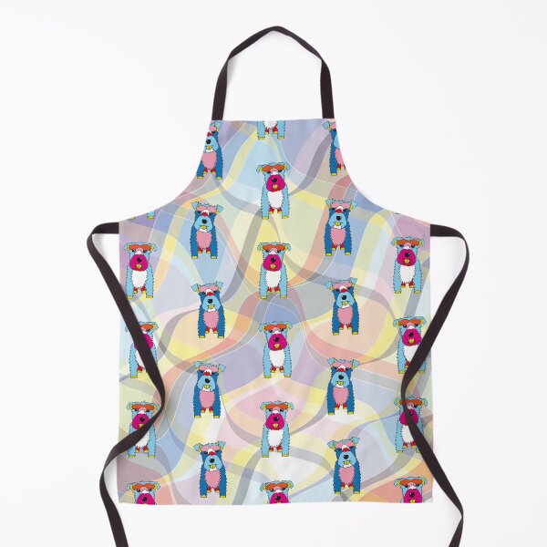 Item preview, Schnauzer Dogs on Waves No.3 - Blue - Orange - Pink  designed and sold by SterreStudio.