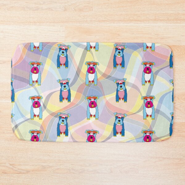 Item preview, Schnauzer Dogs on Waves No.3 - Blue - Orange - Pink  designed and sold by SterreStudio.