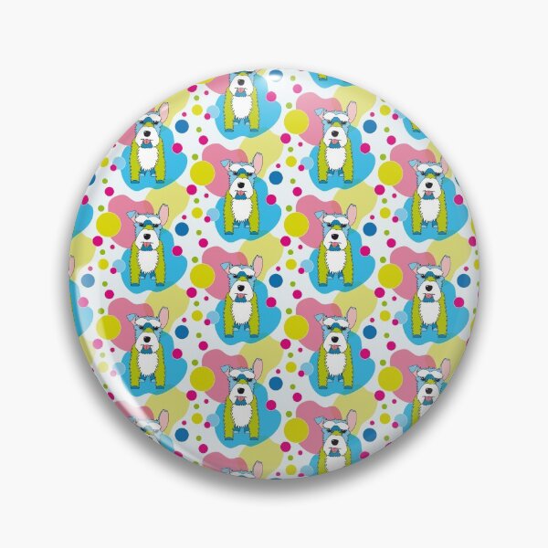 Item preview, Schnauzer Dog One Ear Up No1 - Green - Blue - Pink designed and sold by SterreStudio.