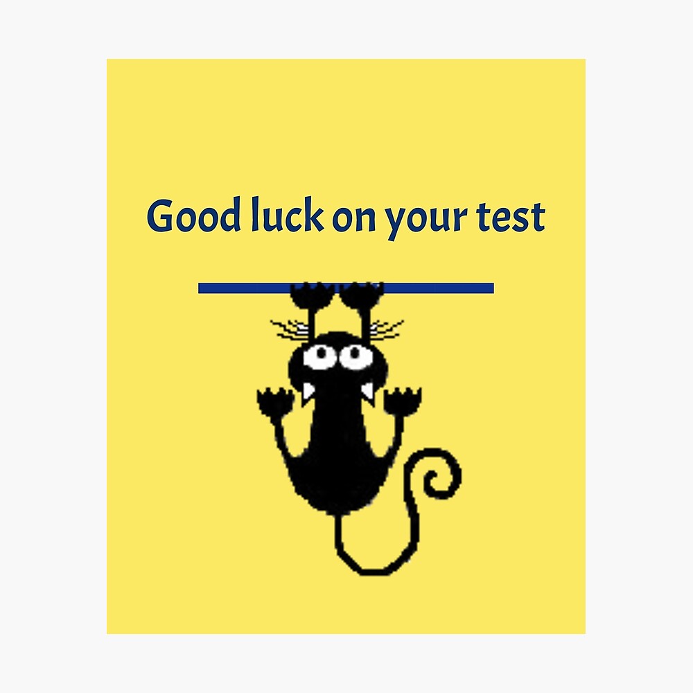 Good luck on your test! Greeting Card for Sale by SweetNSound | Redbubble