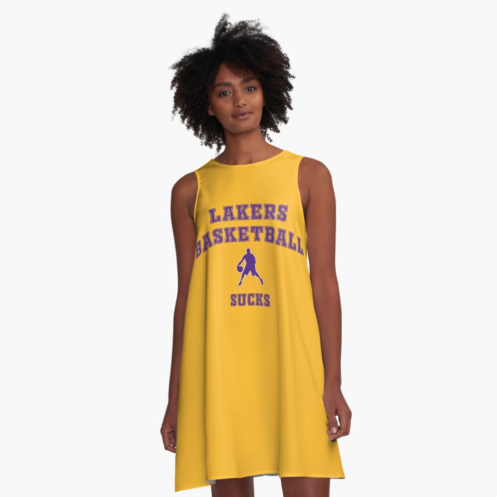 Shop Mitchell & Ness Los Angeles Lakers Jersey Dress TNMK5180-LAL99SONYELL  yellow