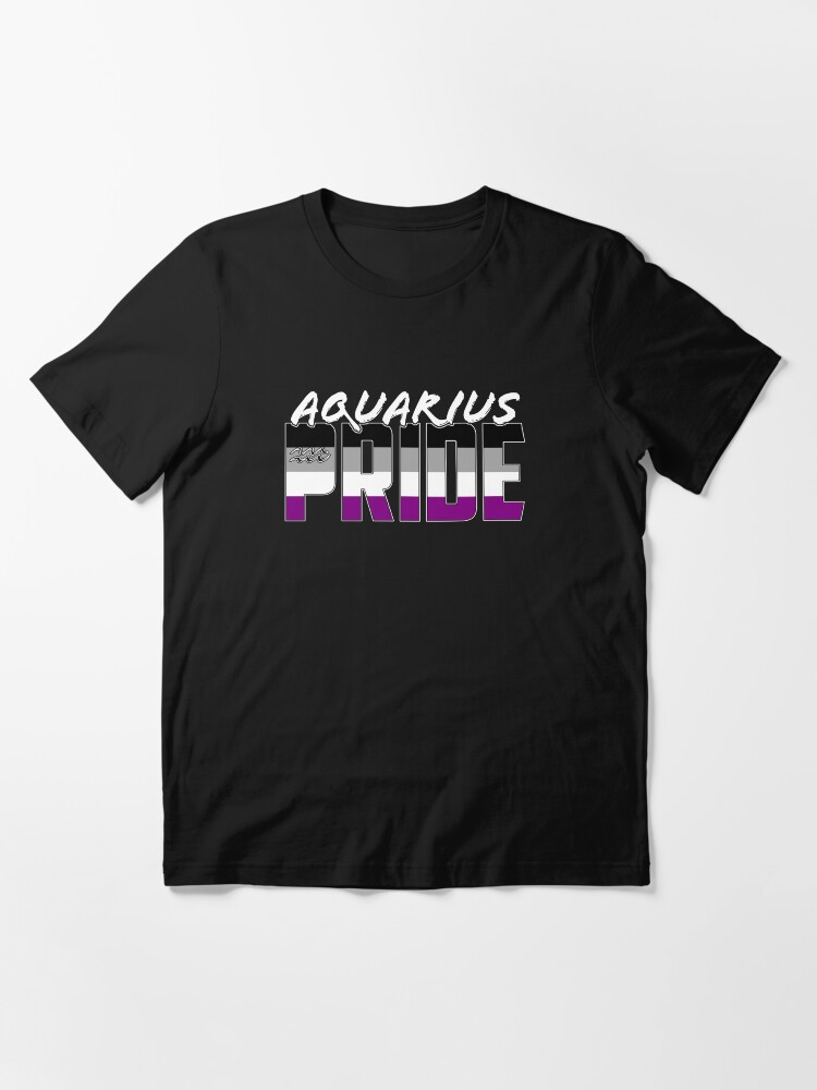 Alternate view of Aquarius Asexual Pride Flag Zodiac Sign Essential T-Shirt