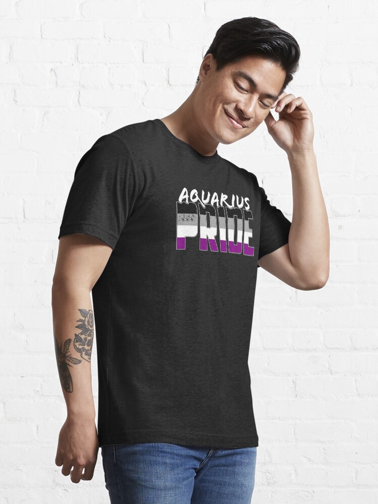 Alternate view of Aquarius Asexual Pride Flag Zodiac Sign Essential T-Shirt