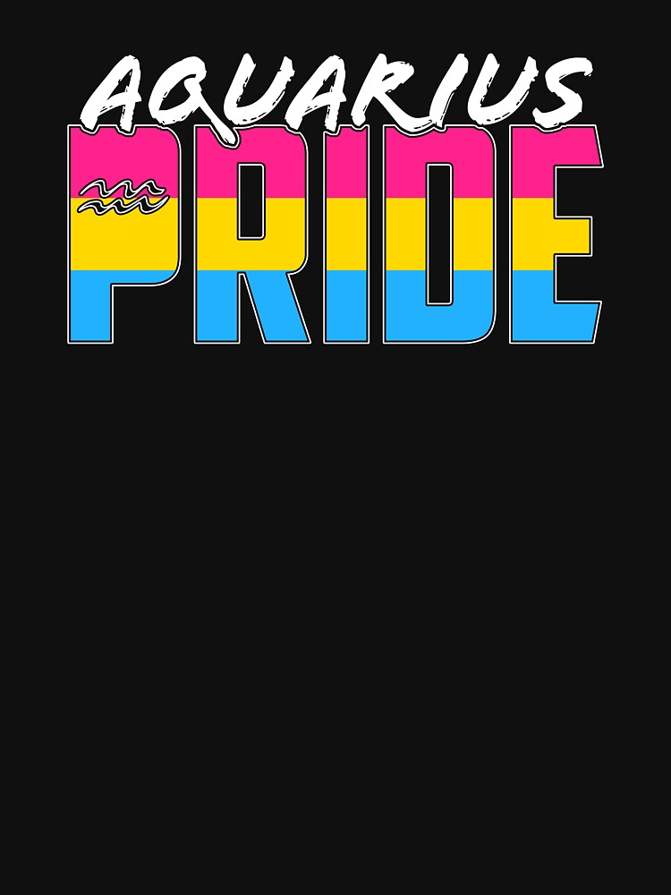 Aquarius Pansexual Pride Flag Zodiac Sign by valador