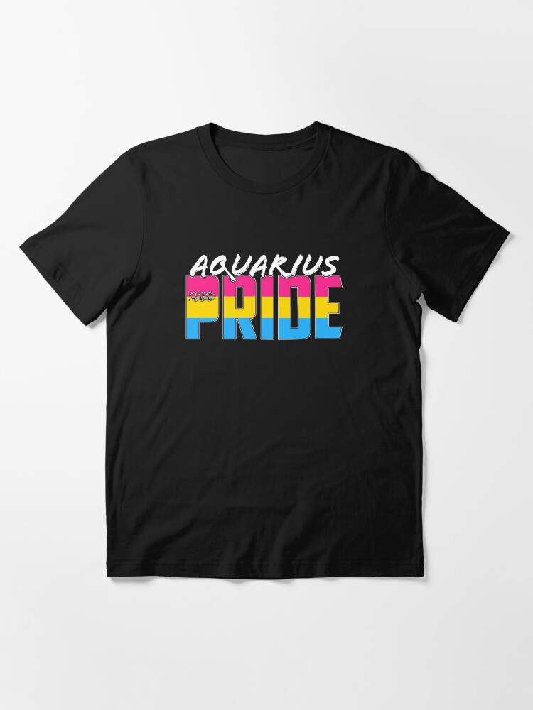Alternate view of Aquarius Pansexual Pride Flag Zodiac Sign Essential T-Shirt