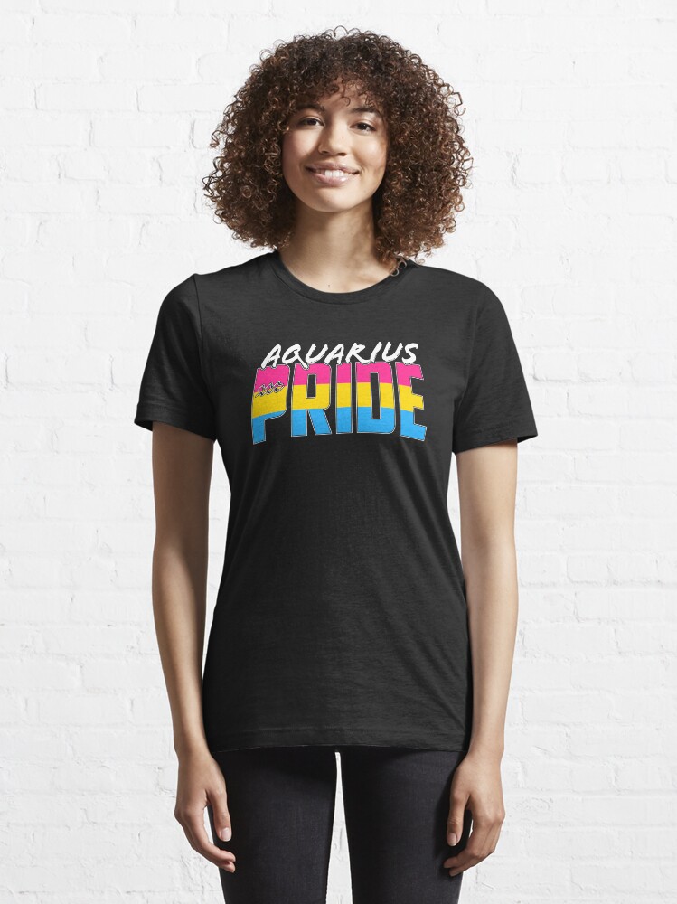 Alternate view of Aquarius Pansexual Pride Flag Zodiac Sign Essential T-Shirt