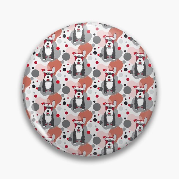 Item preview, Schnauzer Dog One Ear Up No 9 - Black - Gray - Red designed and sold by SterreStudio.