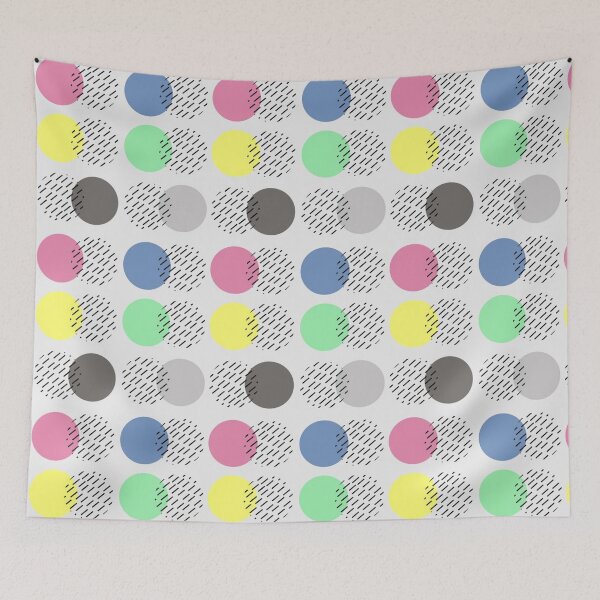 Artikelvorschau, Multicolor circles with black diagonally lines seamless pattern entworfen und verkauft von TheWorkplace.