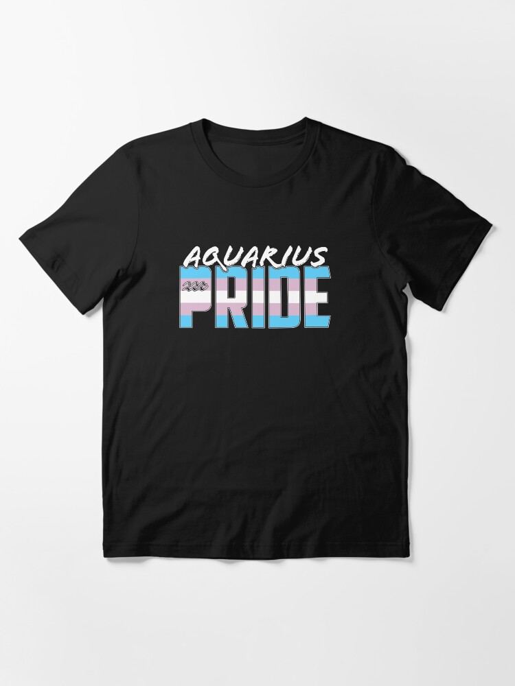 Alternate view of Aquarius Transgender Pride Flag Zodiac Sign Essential T-Shirt
