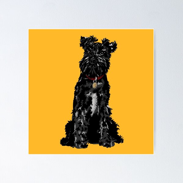 Item preview, Dennis the Black Miniature Schnauzer Dog Sitting designed and sold by NattyDesigns.