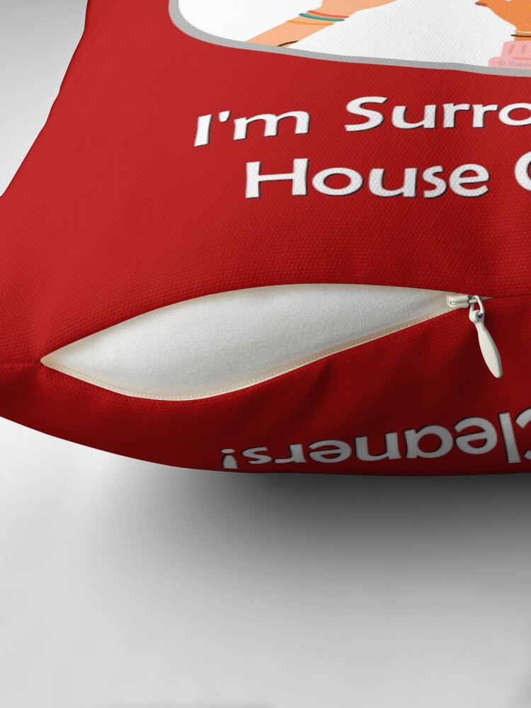 Thumbnail 2 of 4, Pillow, Spray Bottle Surrounded by House Cleaners Cleaning Supplies Fun designed and sold by SavvyCleaner.