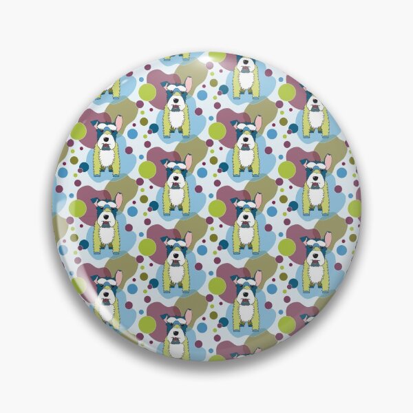 Item preview, Schnauzer Dog One Ear Up No. 2 - Dark Green - Blue - Purple - Pink designed and sold by SterreStudio.