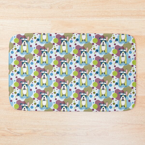 Item preview, Schnauzer Dog One Ear Up No. 2 - Dark Green - Blue - Purple - Pink designed and sold by SterreStudio.