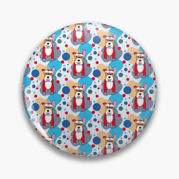 Item preview, Schnauzer Dog One Ear Up No. 4 - Red - Orange - Blue - Pink designed and sold by SterreStudio.