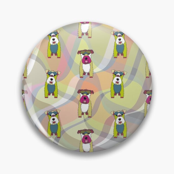 Item preview, Schnauzer Dogs on Waves No.6 - Purple - Red - Pink - Green - Blue - Beige designed and sold by SterreStudio.