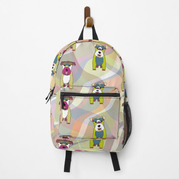 Item preview, Schnauzer Dogs on Waves No.6 - Purple - Red - Pink - Green - Blue - Beige designed and sold by SterreStudio.