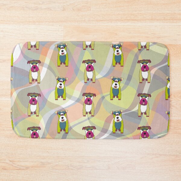 Item preview, Schnauzer Dogs on Waves No.6 - Purple - Red - Pink - Green - Blue - Beige designed and sold by SterreStudio.