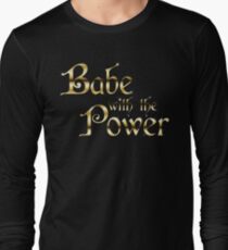 Labyrinth Babe With The Power (black bg) Long Sleeve T-Shirt