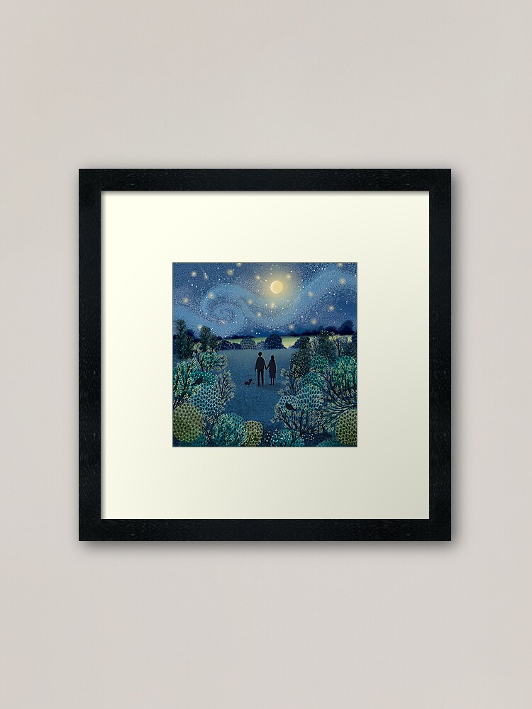 Thumbnail 1 of 7, Framed Art Print, Starry Night Stroll designed and sold by Jane-Newland.