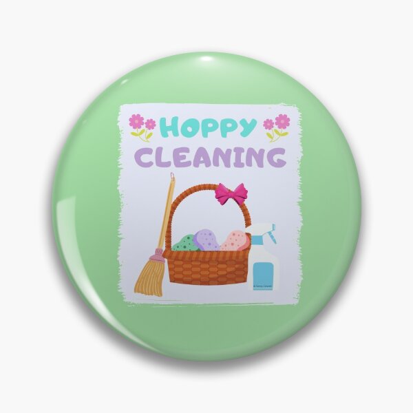 Item preview, Hoppy Cleaning Fun Housekeeping Humor With Broom Sponges And Spray Bottle designed and sold by SavvyCleaner.
