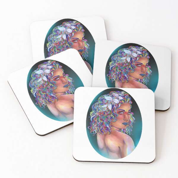Item preview, The Rainbow Girl with White Flowers With Blue designed and sold by AvalonUnmuzzled.