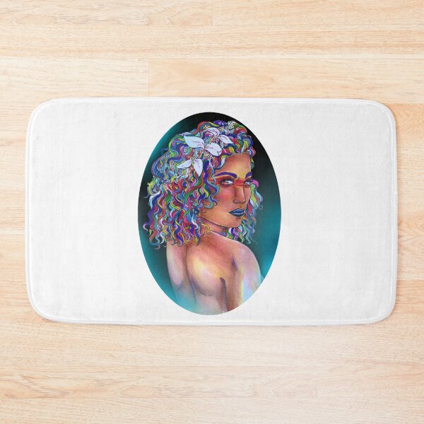 Item preview, The Rainbow Girl with White Flowers With Blue designed and sold by AvalonUnmuzzled.